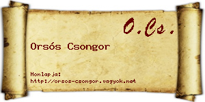 Orsós Csongor névjegykártya